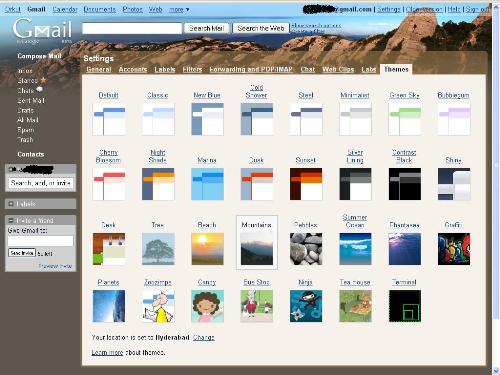 All New Themes - Gmail Themes that are launched today.