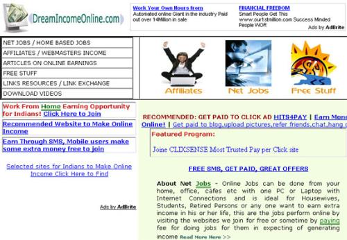 Internet Website Photo - a photo capture of money making website
