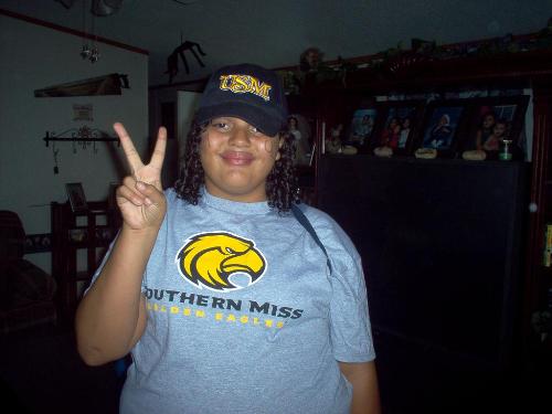 My daughter at Halloween - She was a USM fan, this team is big here in Ms.