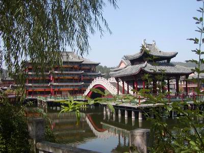 part of QingMingShangHeTu - The scene is from HengDian,ZheJiang,China.In China,there is a famous picture named QingMingShangHeTu,it records the twelfth century city living of China.it shows the busy and lively scenes and beautiful nature scenery on the sides of Bian River in BianLiang which is the capical of the Northern Song Dynasty. Now,Chinese take the scenes out of the picture and build the scenery in HengDian.When you walk here,maybe you will feel walking in the picture...
