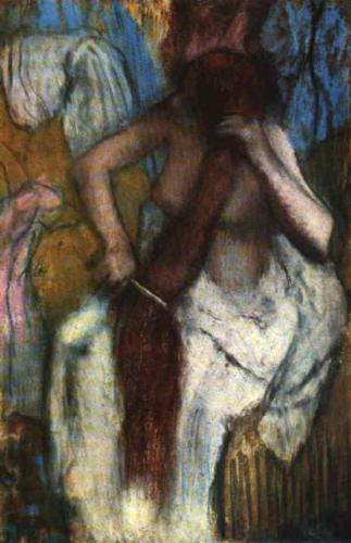 Woman Combing Her Hair - Woman Combing Her Hair by Edgar Degas.