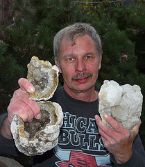 Obsession - A snapshot of a man obsessed with collecting different kinds of rocks.