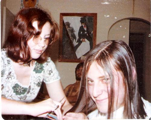 me cutting hair - This is me cutting a friend's hair, way back in '74.