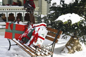 Christmas Gifts - Christmas gifts on a park bench