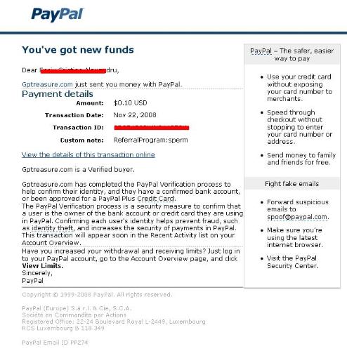 GPTreasure 2nd payment - This was part of the referral program and they sent me my second payment of 0,10$ in my account 2 days ago.
