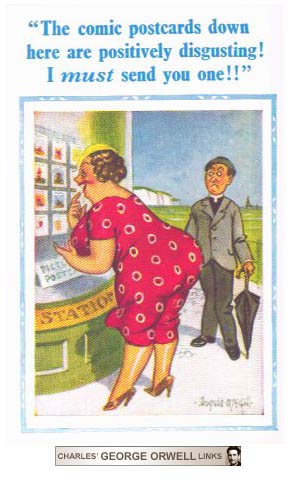 Seaside shocker - Donald McGill postcard from the 1930s