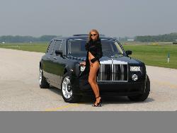 Which one will you take ? - Woman in front of Rolls Royce