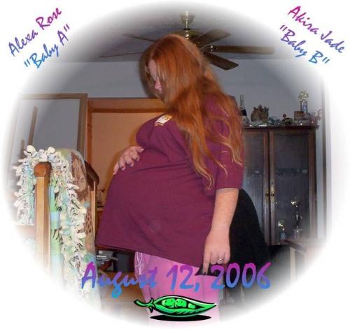 7months preg w/ fraternal twin girls - This was taken about a month before I had my fraternal twin girls, they're 2 years old now and my world! They we're born at 37 wks 5days @ 5lbs 11.5oz& 5lbs 7.5oz