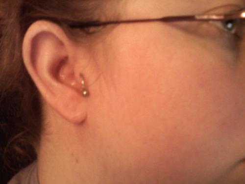 My tragis - Piercing the little flap of cartilage in the front of your ear is called a tragis.