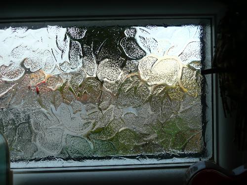 My Shower Room Window - Example of patterned glass creating an abstract view of 'outside'