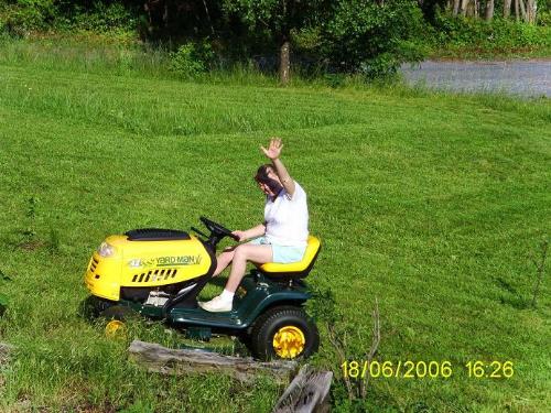 Havin' Fun - I really enjoy cutting the grass since we got a rider mower! Two acres of grass is a LOT to cut on foot! (Hubby tried that, not me.)