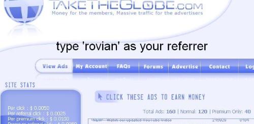 TakeTheGlobe has many ads - This is a screenshot of TaketheGlobe to show the many ads they have available.