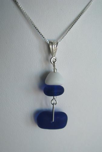 Deep Blue Sea Glass Necklace - A new addition to my Etsy shop. The cobalt sea glass is incredible in this piece are both beautiful and flawless. Even the opaque piece is fantastic. Thankfully, all 3 pieces came through the drilling process with no problems (It&#039;s always the nicest pieces that tend to have "blow-outs" during drilling)

Maybe this piece finds it&#039;s way into my Thanksgiving weekend sale???