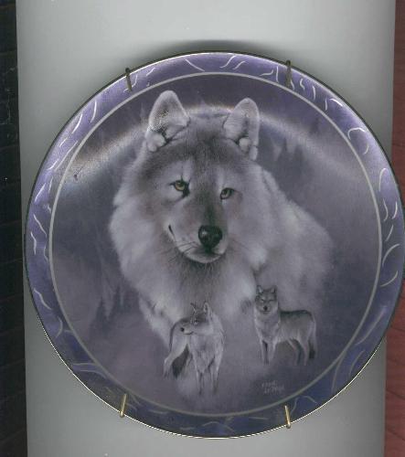 Silver Scout, My Wolf plate - Here is what my Wolf plate looked like before it got broken today!
This is a scan I took of it years ago, to have for insurance purposes
in my old home, of course I no longer have renter&#039;s insurance, can&#039;t afford it!