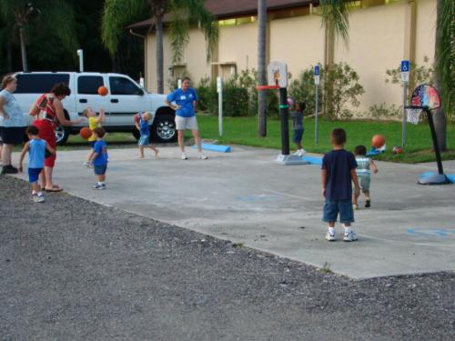 Sports week - little kids playing basketball at a local church. For sports week.
