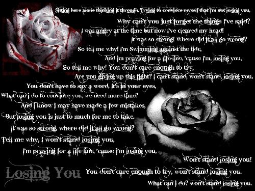 Losing You - Its a Custom wallpaper with text made in Photoshop, One of my Custom Artwork with Photoshop.