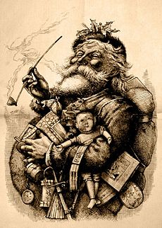 Santa Claus - 1881, Illustration of Santa Claus by Thomas Nicholas