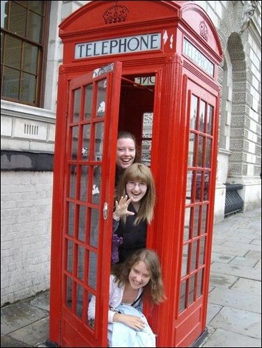 me in a phone box - me and a few friends in a phone box in London