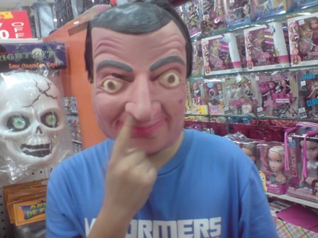 mr bean - ian wearing mr bean mask:)