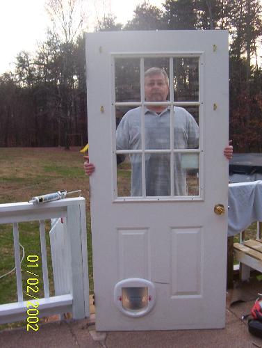 New Cat Door - that hubby put in for our cats and three chihuahua dogs