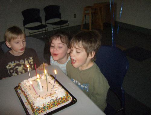 Twins Birthday - My twins blowing out their candles.