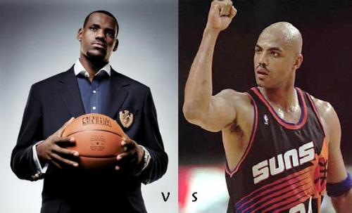 Lebron James vs Charles Barkley - A snapshot of basketball players, Lebron James and Charles Barkley. Lebron James - an American professional basketball player who plays for the Cleveland Cavaliers. Charles Barkley - an American retired professional basketball player and politician.