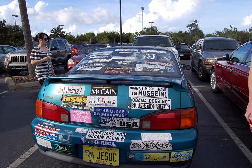 car filled with political labels - car filled with political labels ......