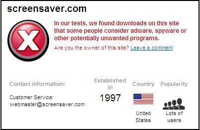 McAfee SiteAdvisor Analysis - This is a screen shot that I used McAfee SiteAdvisor to analyze a website, which is not safe to access.