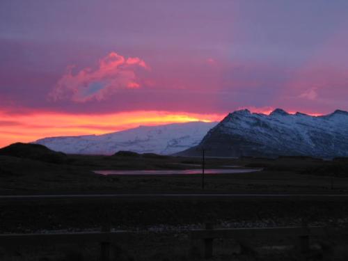 Iceland sunset mountains - I took this photo while making a journey in South Iceland.