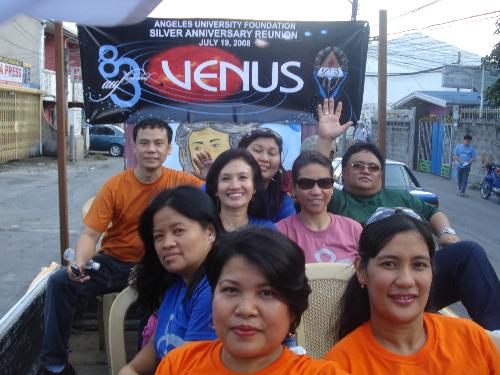 hanging out w/ friends - motorcade during our grand 25th high school reunion