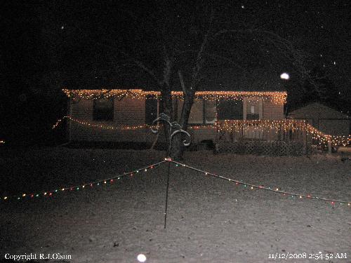 My home - All lit up for the holiday.