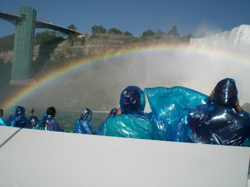 Rainbow at Niagara Falls - This past summer we(my husband and I)visited our son and daughter-in-law in NJ(US). We went to see Niagar Falls and took this picture from the boat. I loved the view and specially this rainbow which I would love to share with mylot members.