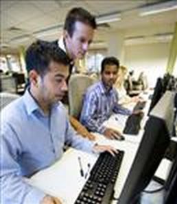 Spending Hours in front of the Computer - A snapshot of people spending a lot of time in front of the computer.