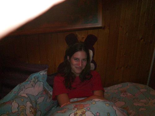 Girlfriend with ears - This is how we spent last night having fun and watching Disney Movies at my girlfriends place. As you can see, i caught my girlfriend with mickey years :D
