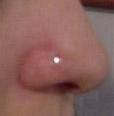 Nose Piercing - Attractive Stone - This small stone looks attractive in the nose, but I don't like rings.