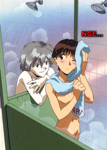 Shinji and kauru - picture from the anime series evangelion