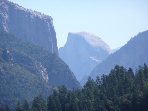 Half dome from outside Yosemite - Half dome taken from outside of Yosemite Valley at a vista point on highway 120.