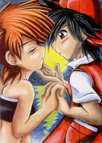 Ash and misty fanart - As above