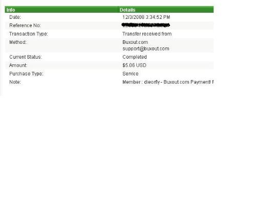 Buxout - Payment proof I got instantly