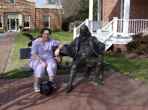 Me and Benjamin Franklin  - I got to sit with Benjamin Franklin, He was not talking much at all.