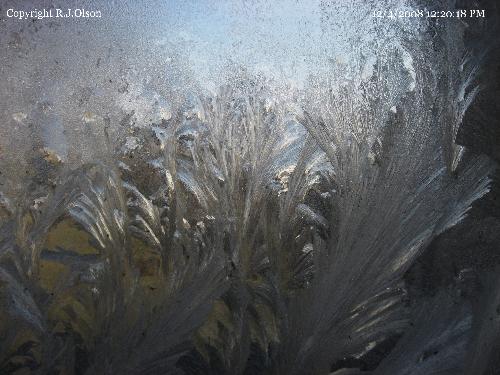 Ice Crystals - On my window in my office.