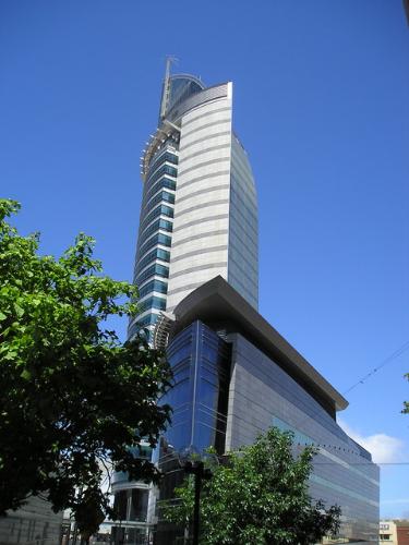 Montevideo - Modern building Torre de las Comunicaciones in Montevideo, Uruguay.