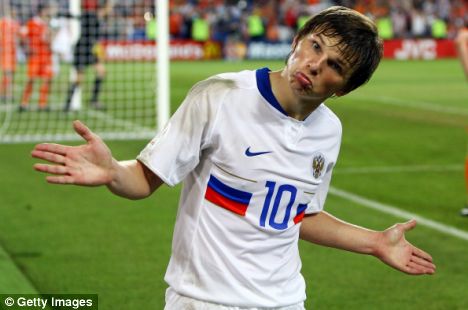 Arshavin - Arshavin after capping off the Russia vs. Netherlands game with a decisive third goal. Woohoo!