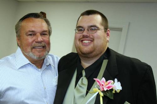 My son on his wedding day along with his proud dad - This is a photo of my son on his wedding day, along with his proud dad..