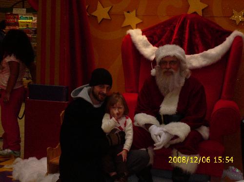 Santa - Stephanie seeing Santa at the mall