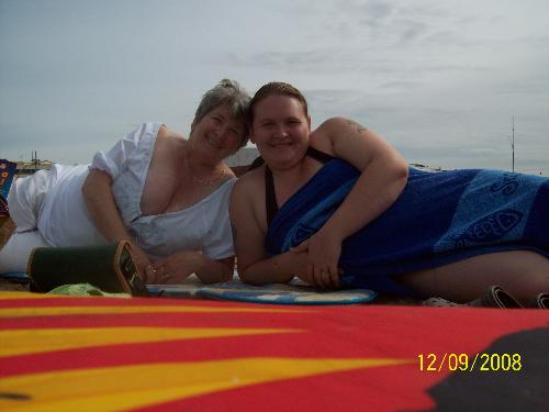 Me and my mum on the beach - We had a lovely day out on the beach in France