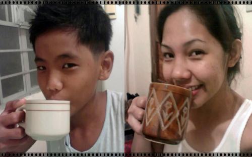 Coffee break... - We drink hot milk first before going to bed! heehe