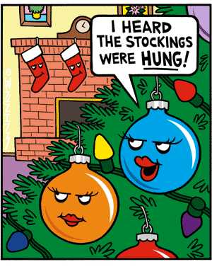 hung stockings - Christmas humor for all