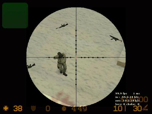 Counter strike - Aiming at the enemy with sniper as in the film Enemy at the gates  take a look at tat