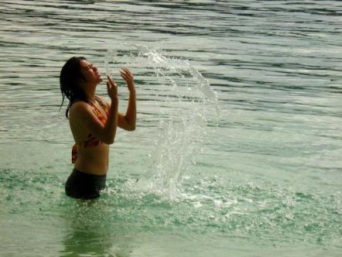 caught the water  - i love this photo! the splash is caught while i was playing water.